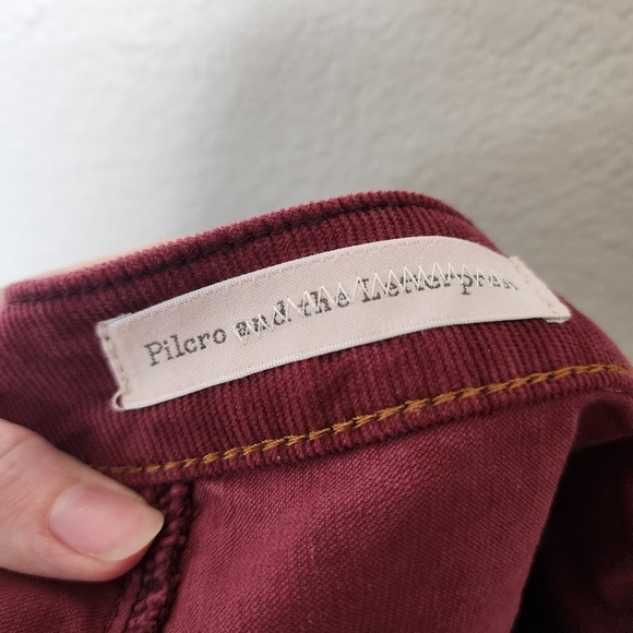Anthropologie Pilcro and The Letterpress Burgundy Corduroy Mini Skirt 4 - Picture 4 of 6